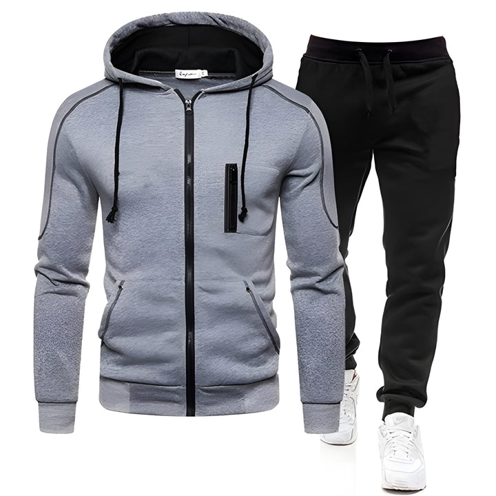 Herr Träningsoverall - Hoodie &amp; Joggbyxor Varm &amp; Sportiv - Grå