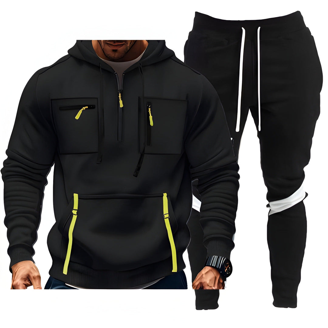 Herr Träningsoverall - Hoodie &amp; Joggingbyxor Svart - Svart
