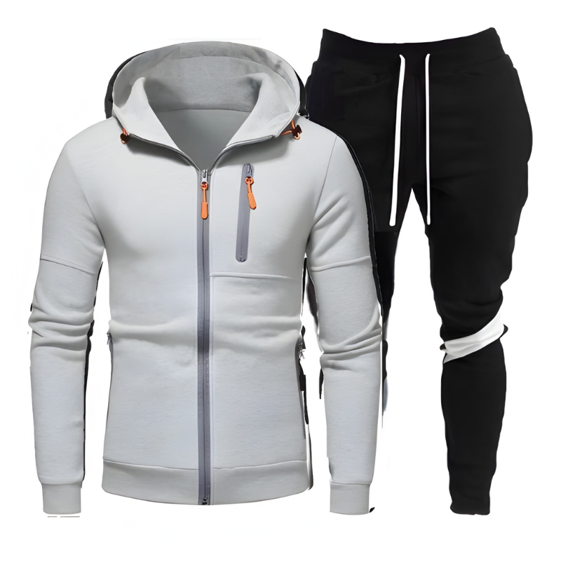 Herr Träningsset Hoodie &amp; Joggingbyxor - Sportiv &amp; Bekväm - Grå