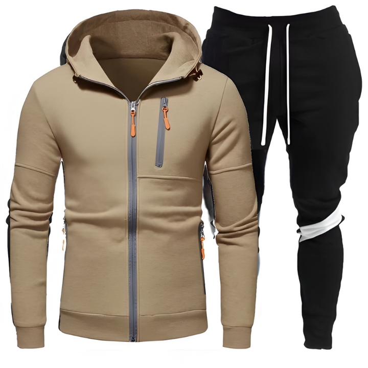 Herr Träningsset Hoodie &amp; Joggingbyxor - Sportiv &amp; Bekväm - Khaki