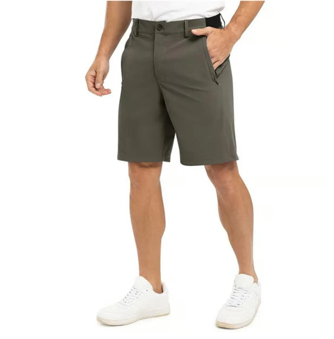 Herr Utility-Shorts Modern - Perfekt Passform - Armégrön