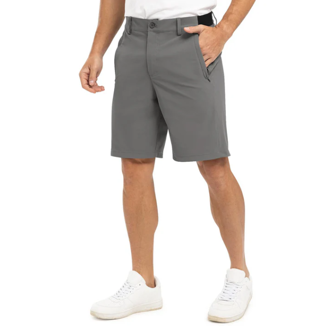 Herr Utility-Shorts Modern - Perfekt Passform - Ljusgrå