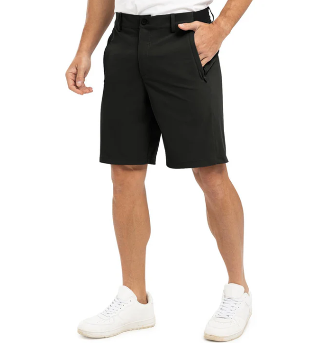 Herr Utility-Shorts Modern - Perfekt Passform - Svart