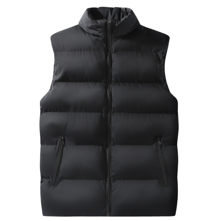 Herr Väst Oppstigande Krage - Lätt &amp; Varm Bodywarmer - Svart