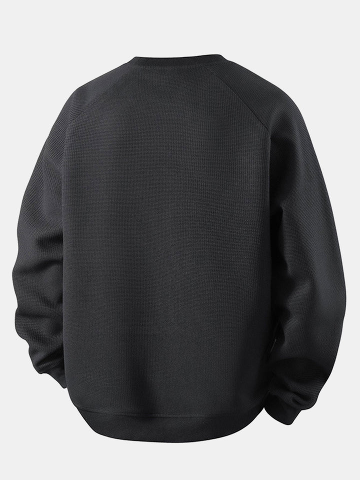 Herr Vaffeltexterad Crew Neck Sweatshirt - Relaxad Passform