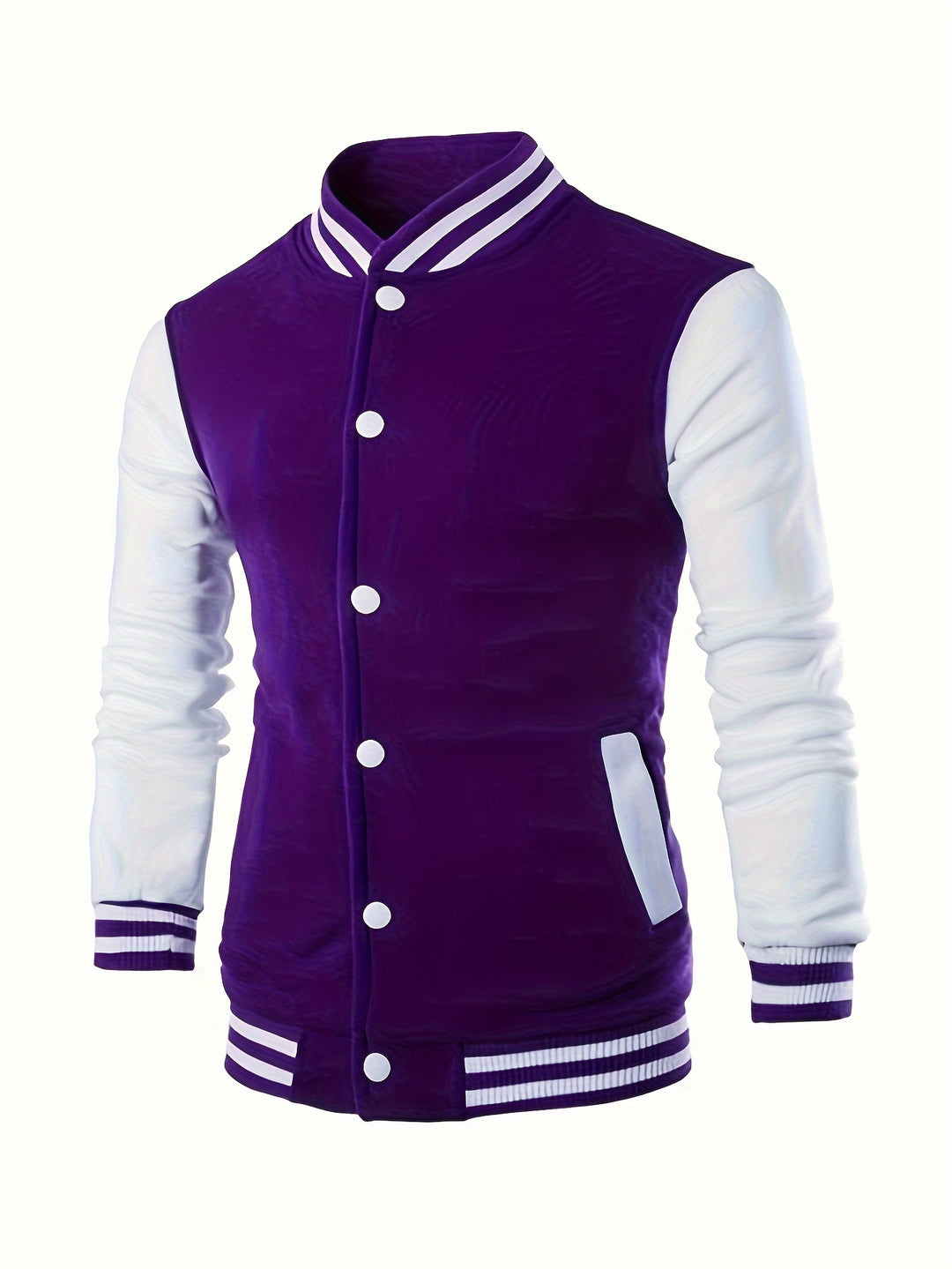 Herr Varsity Jacka - College Stil Regular Fit - Lila