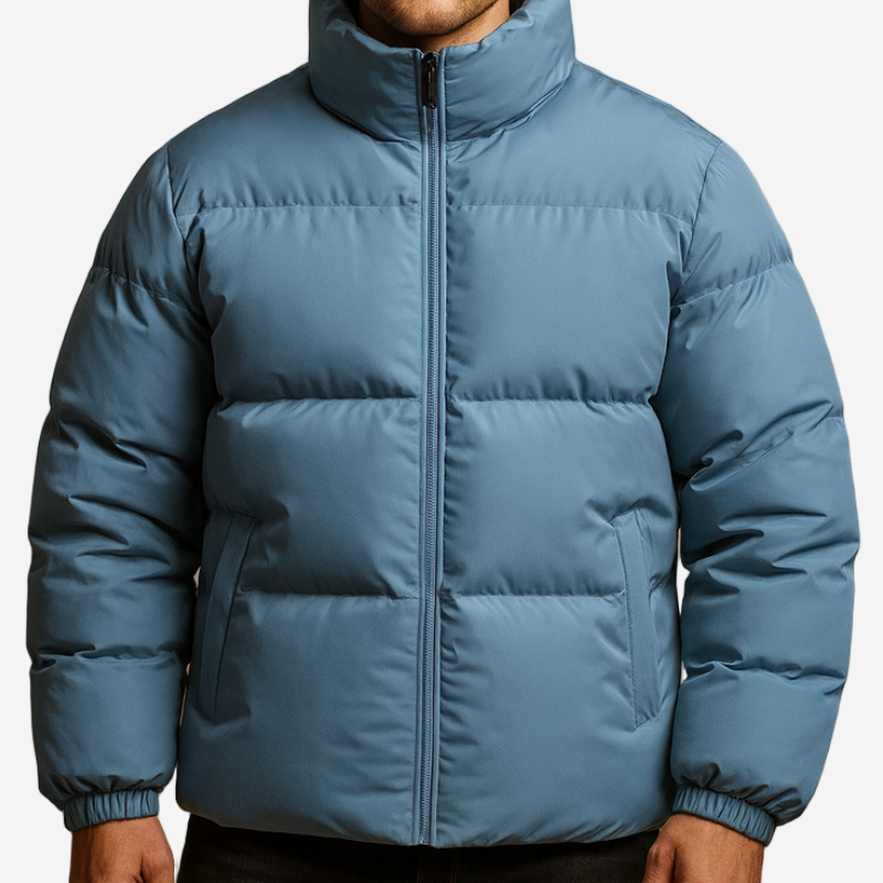 Herr Vatterad Vinterjacka - Varm Puffer Design - Blå