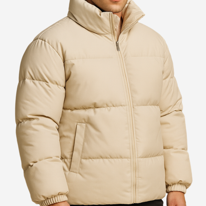Herr Vatterad Vinterjacka - Varm Puffer Design - Khaki