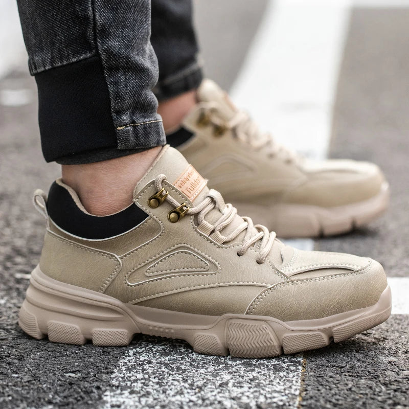 Herr Veilighetsskor Straight Låg Passform - Sommar - Beige