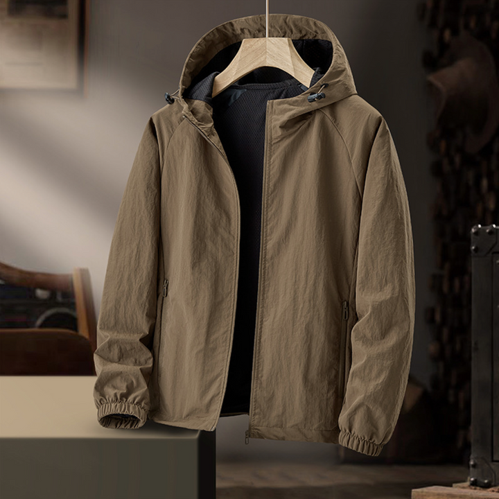 Herr Vindtät Jacka - Lätt Urban Stil - Brun