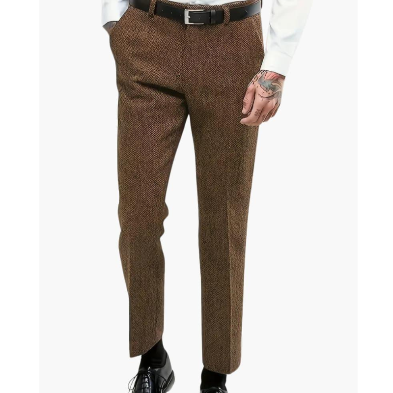 Herr Vintage Byxor - Klassisk &amp; Elegant Passform - Brun
