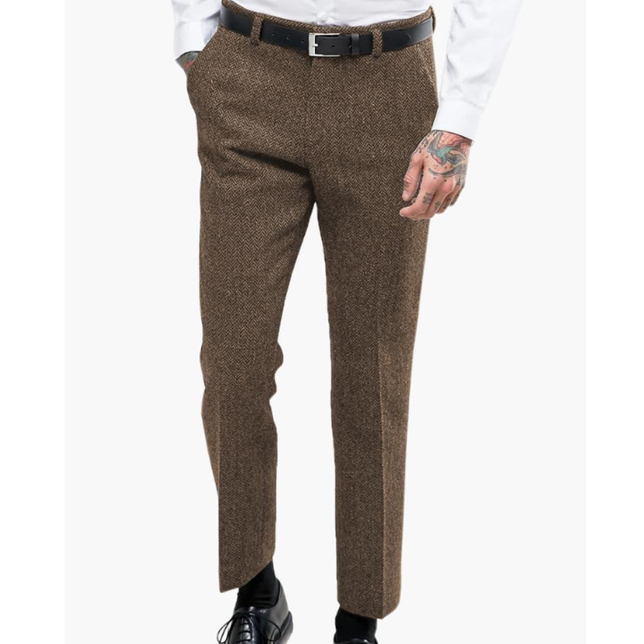 Herr Vintage Byxor - Klassisk &amp; Elegant Passform - Khaki