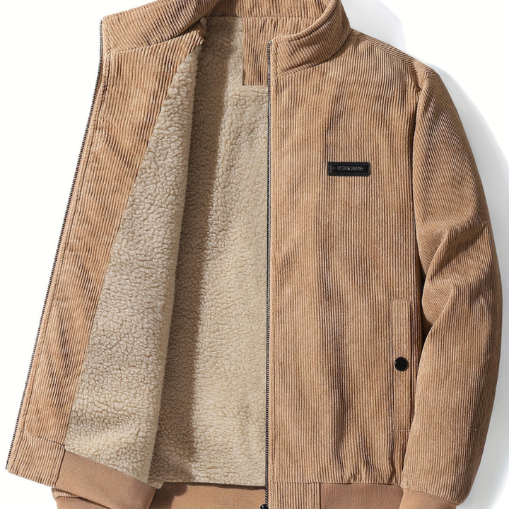 Herr Vinterjas Tjock Varm Jacka - Klassisk Stil - Khaki