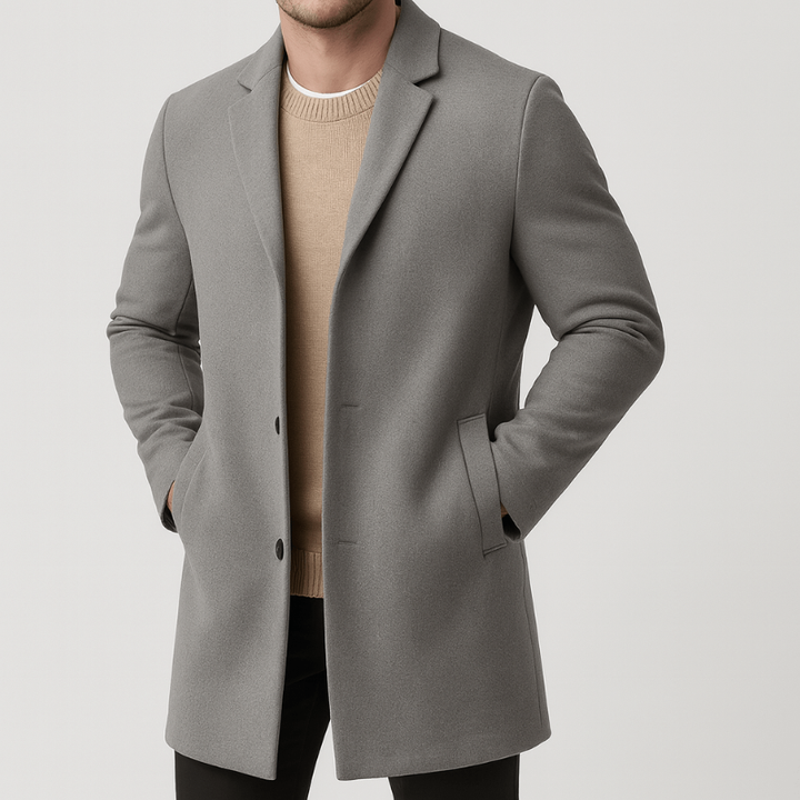 Herr Vinterkappa Tailored Trenchcoat - Klassisk Design - Grå