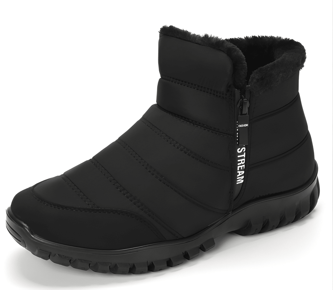 Herr Vinterstövlar med Dragkedja - Varm &amp; Antislip - Svart